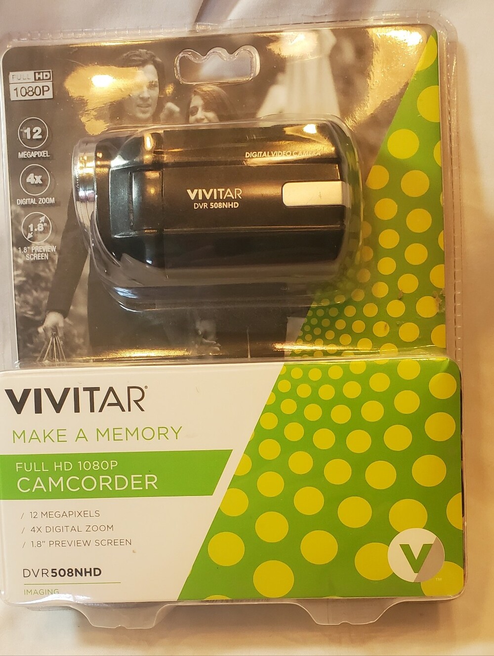 Vivitar DVR508NHD Full HD 1080p Black Camcorder 12MP 4x Zoom 1.8" Screen NWT New
